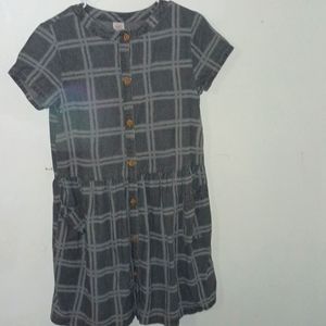Wonder nation checkered blue jean dress Nwot